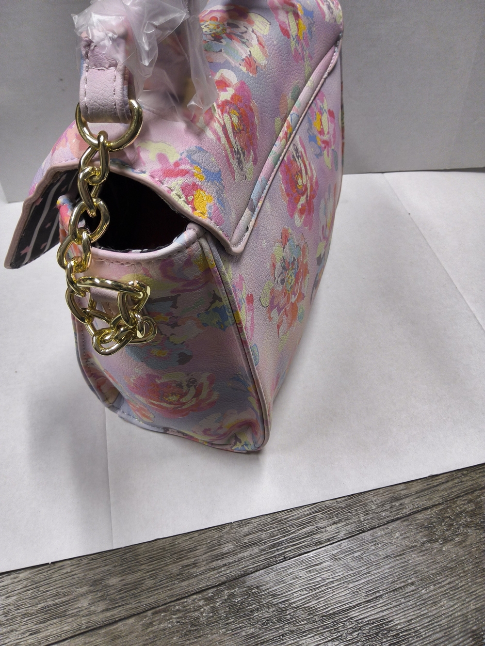 NWOT Betsey Johnson Floral Pastel Crossbody Bag - Pink Multicolor - Picture 7 of 9
